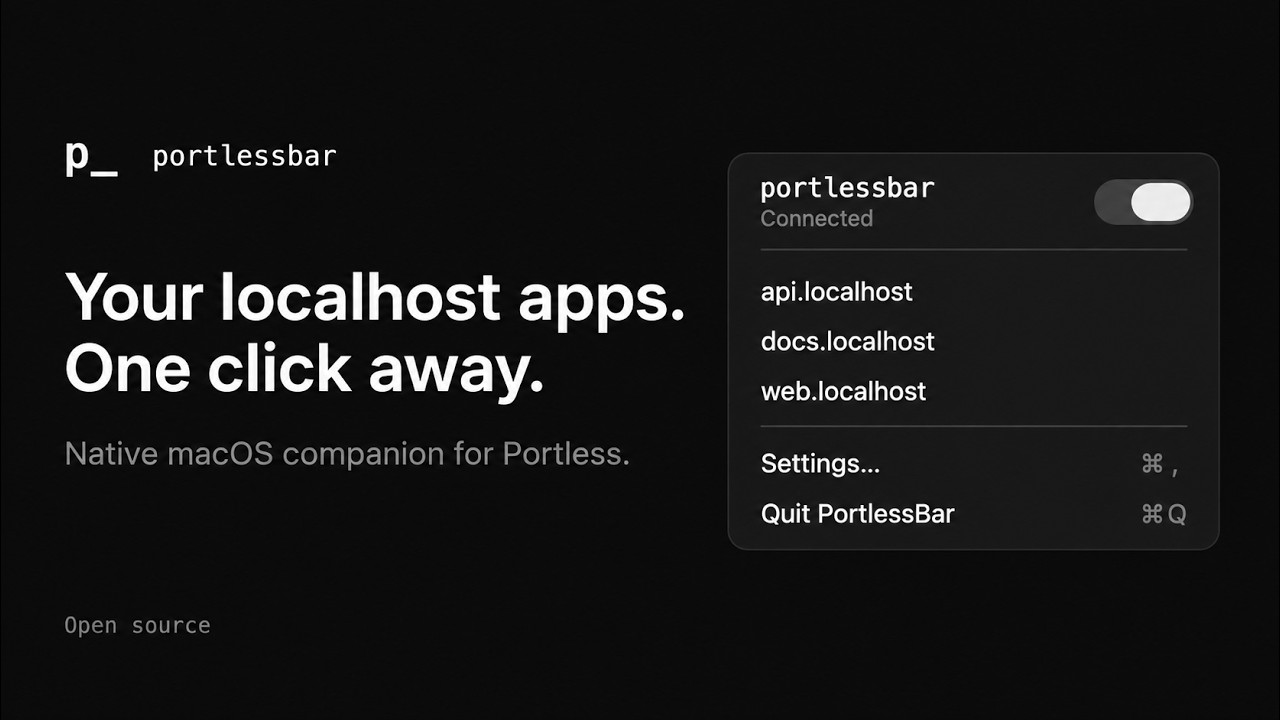 PortlessBar — Your Portless apps in the macOS menu bar